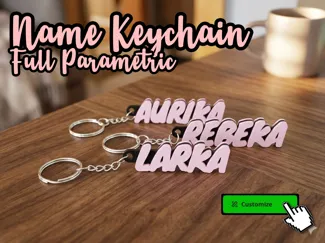 Name Keychain / Tag - 3 Color - Generator