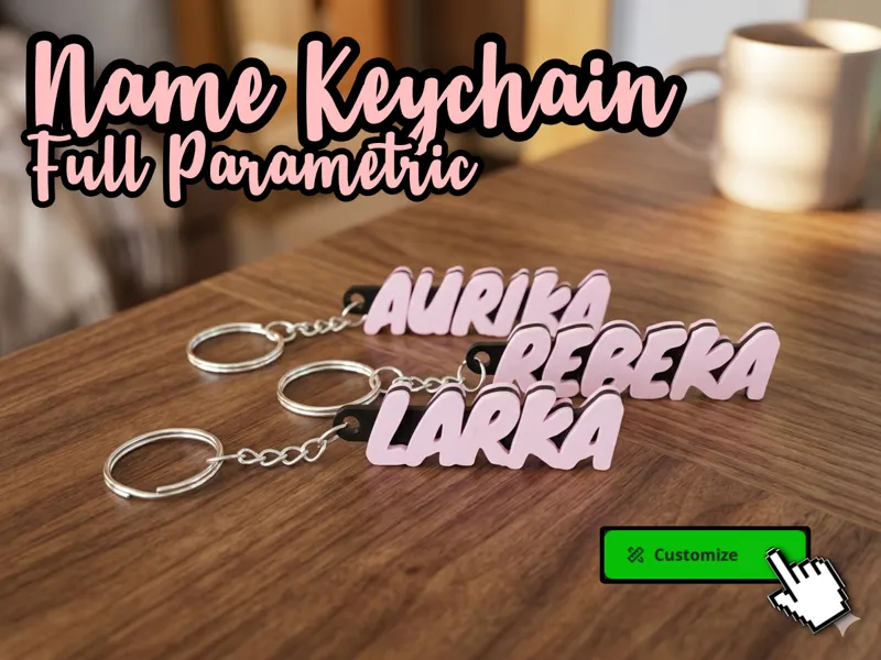 Name Keychain / Tag - 3 Color - Generator