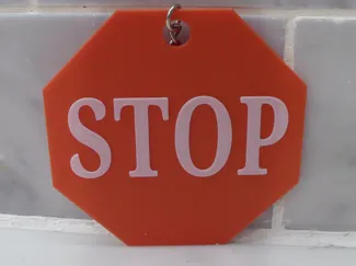 Stop sign key chain