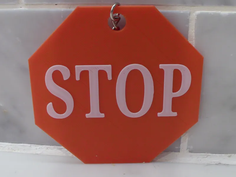 Stop sign key chain