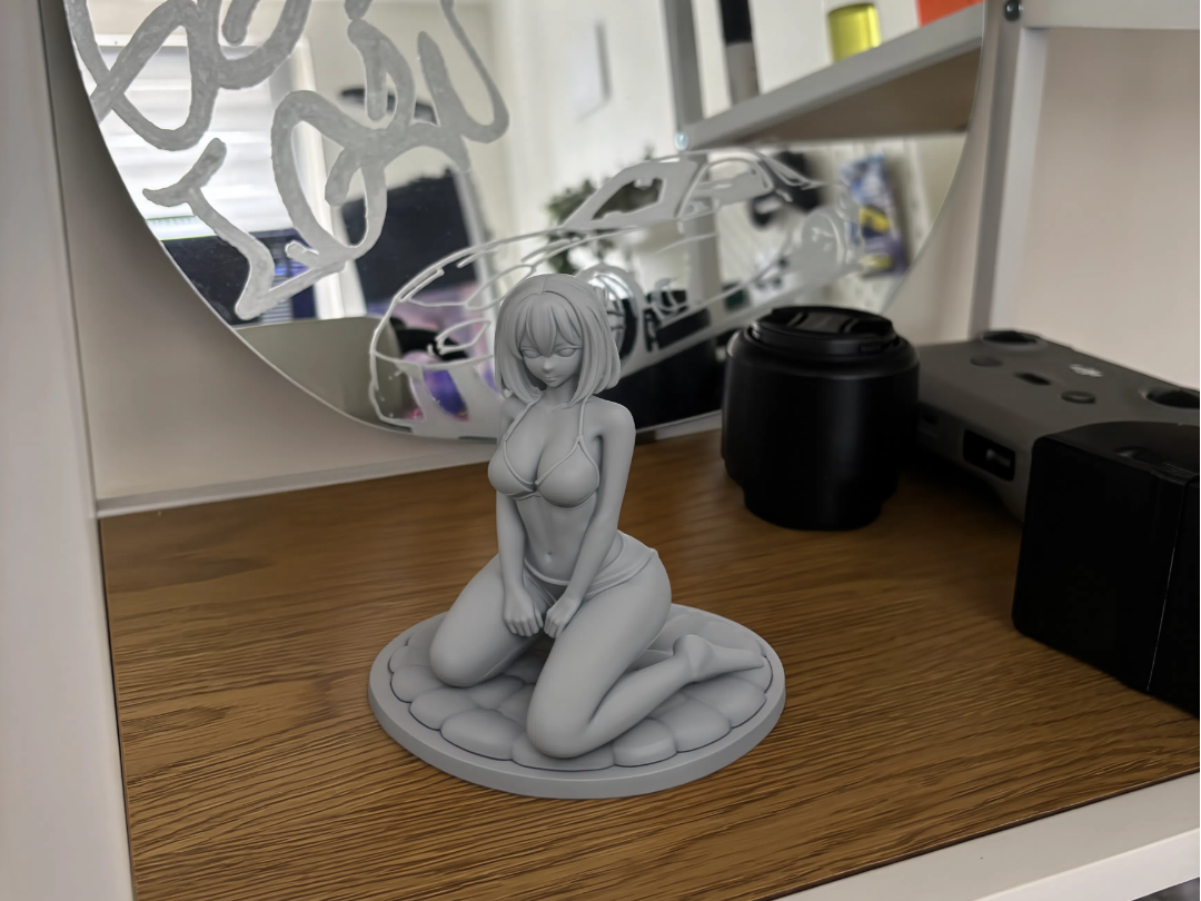 Kneeling Anime Girl Statue | Desk & Shelf Decor