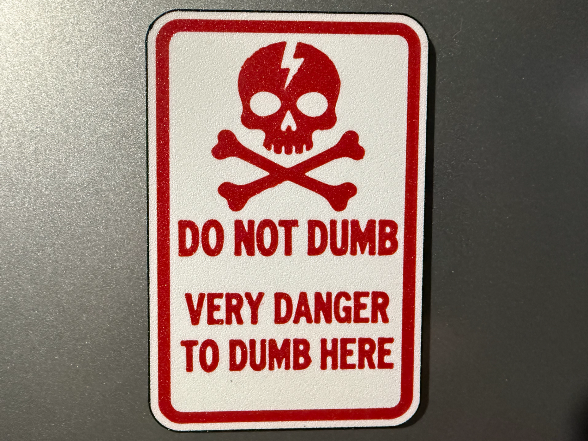 DO NOT DUMB - Funny Warning Sign & Fridge Magnet - 1