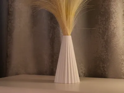 Conic Ribbed Vase