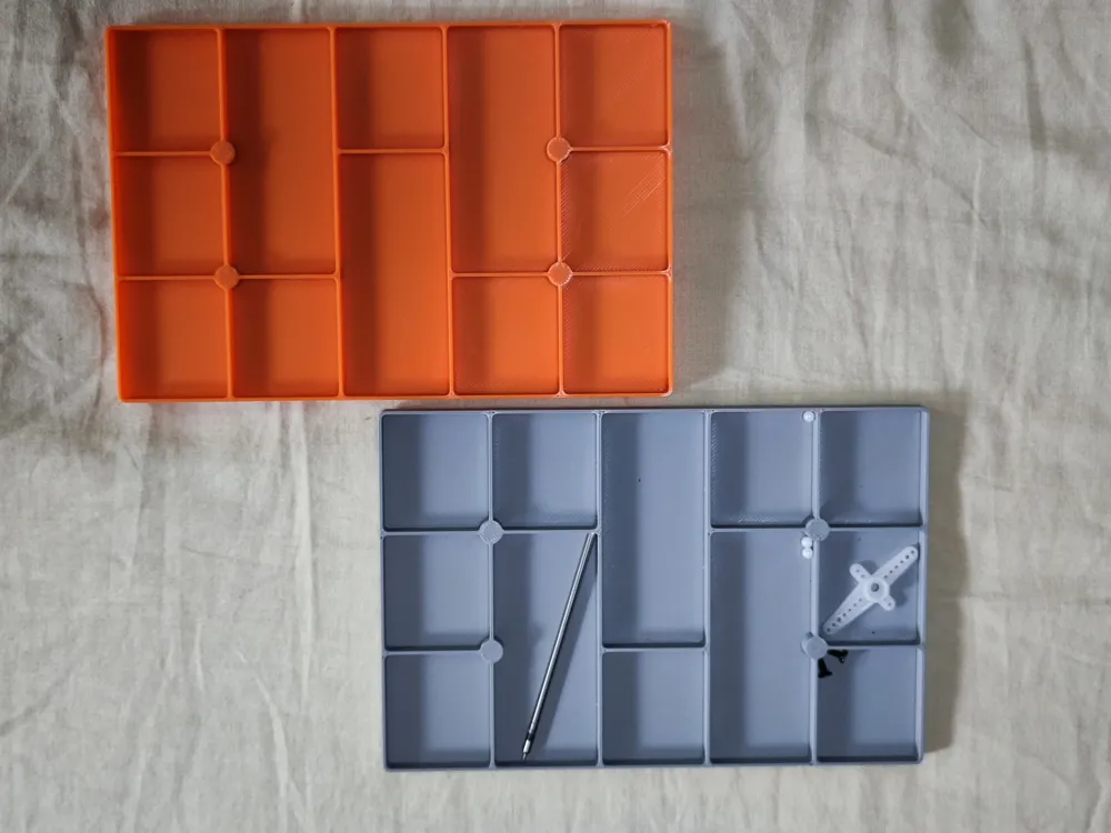 Small Part Sorting Small parts sorting tray, magnetic stackable by delock MakerWorld ...