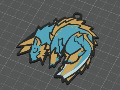 Monster Hunter Zinogre Keychain