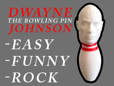 Bowling pin rock "Dwayne  The bowling pin Johnson"