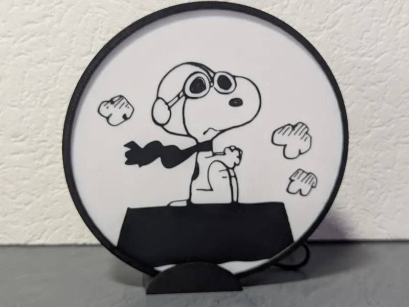 Snoopy Motiveinsatz für Ringlichtlampe