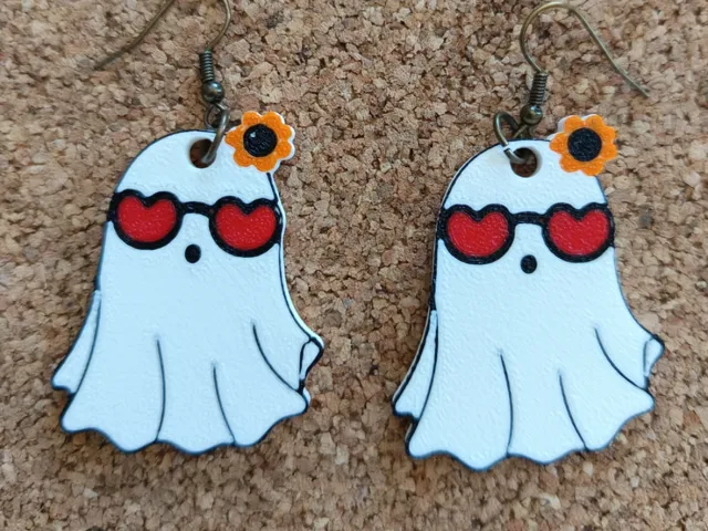 Multicolor Ghost Funky Halloween Earrings