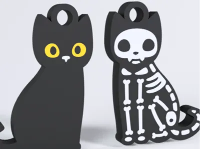 Halloween cat Keychain