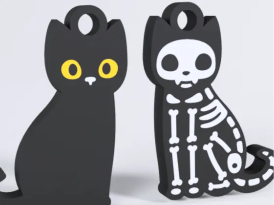 Halloween cat Keychain