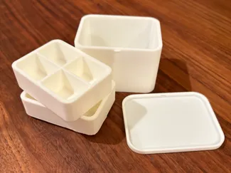 Stacking Storage or Pill Box with Snapping Lid