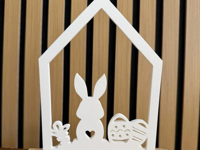 Klötzchen Einschieber Osterhase mit Haus
