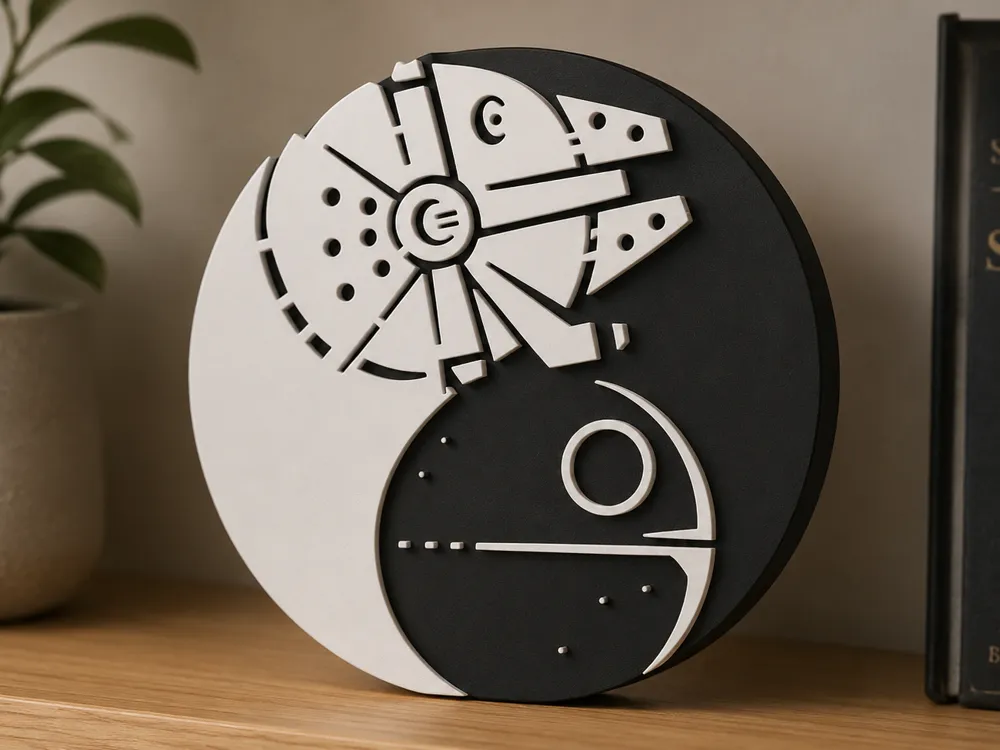 Letrero o emblema decorativo: Yin Yang Logo – Star Wars. Referencia del modelo original.