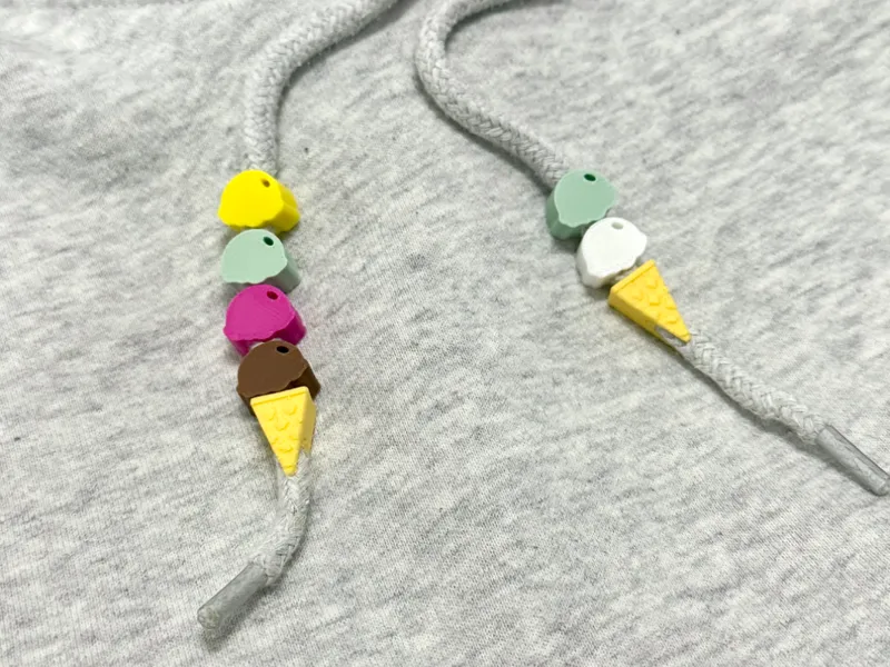 Ice cream sweatshirt coulisse beads 