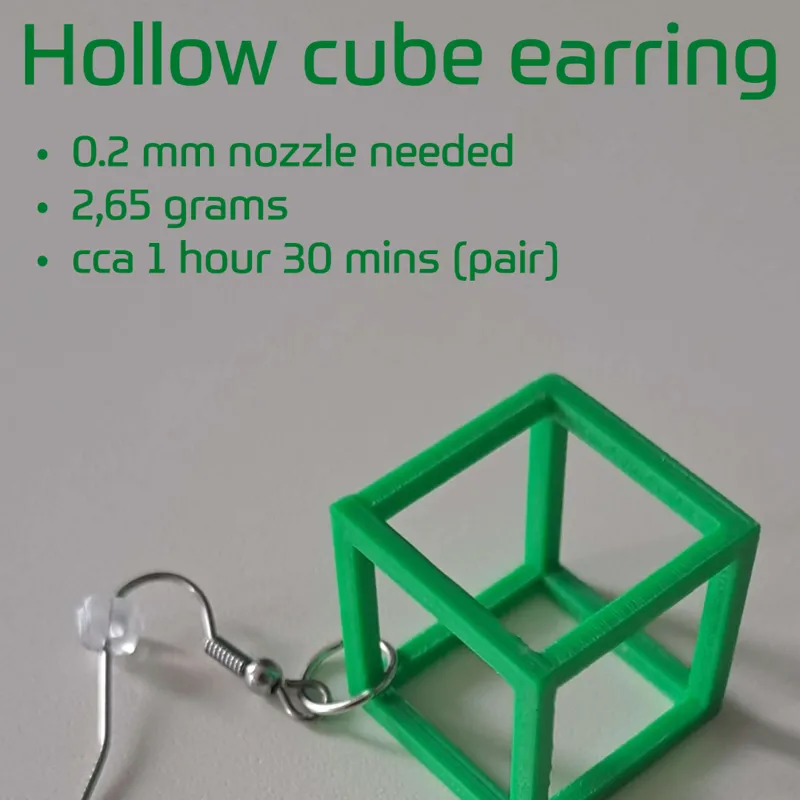 Hollow cube earring