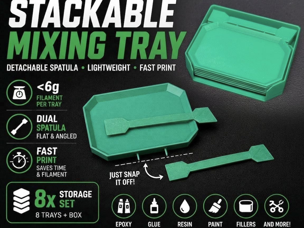 Mixing Tray with Detachable Spatula- Stackable Set