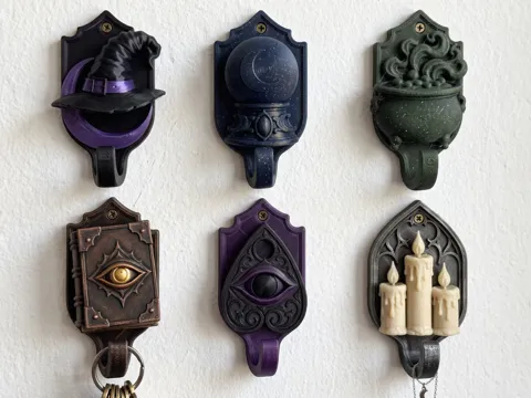 Adorno temático: Mystic Occult & Witchcraft Wall Hooks Collection — referencia de MakerWorld