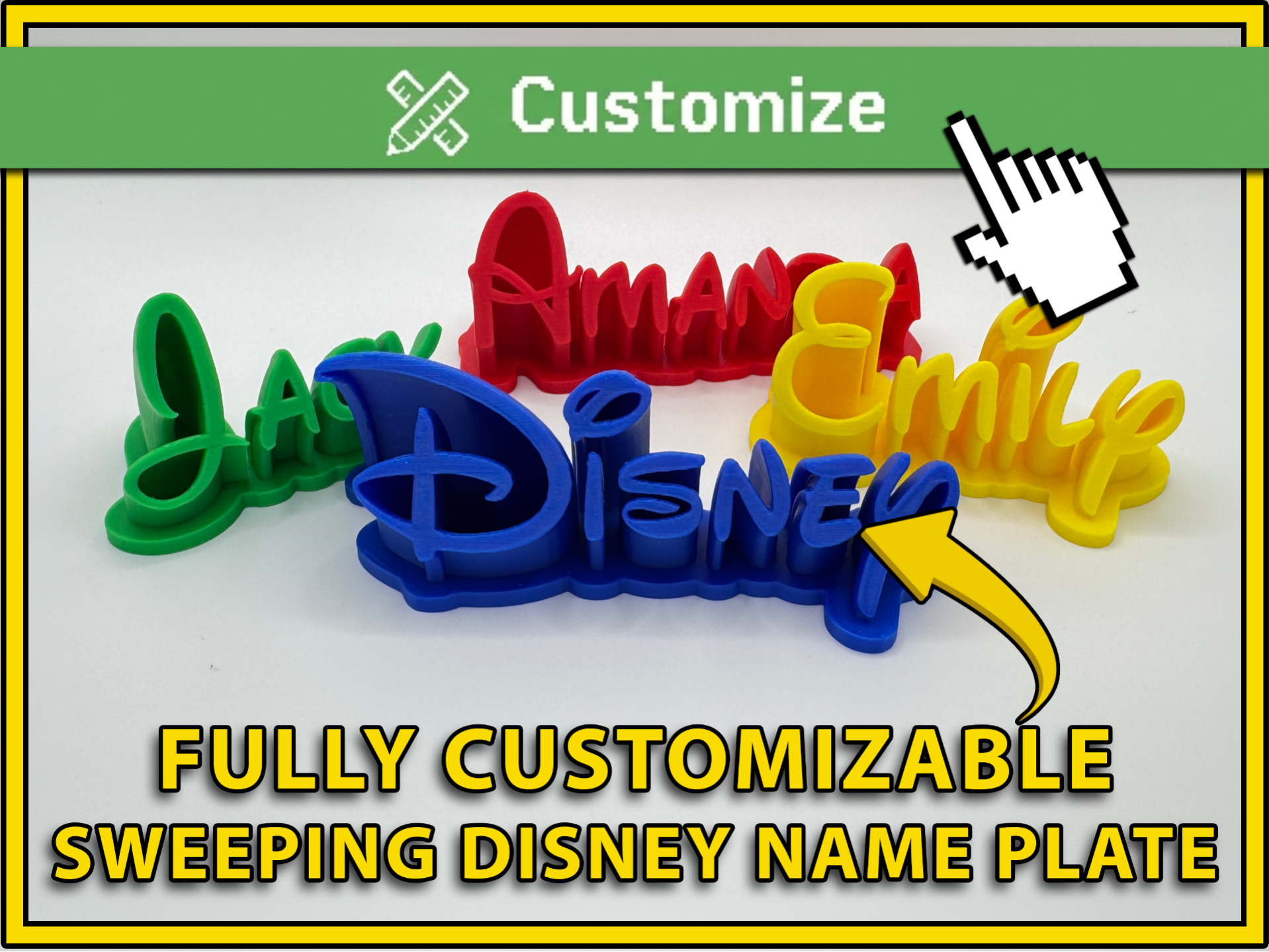 Disney Font Custom Sweeping Nameplate Generator