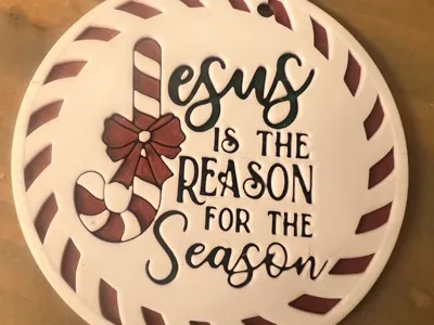 Jesus Is The Reason HueForge Christmas Ornament