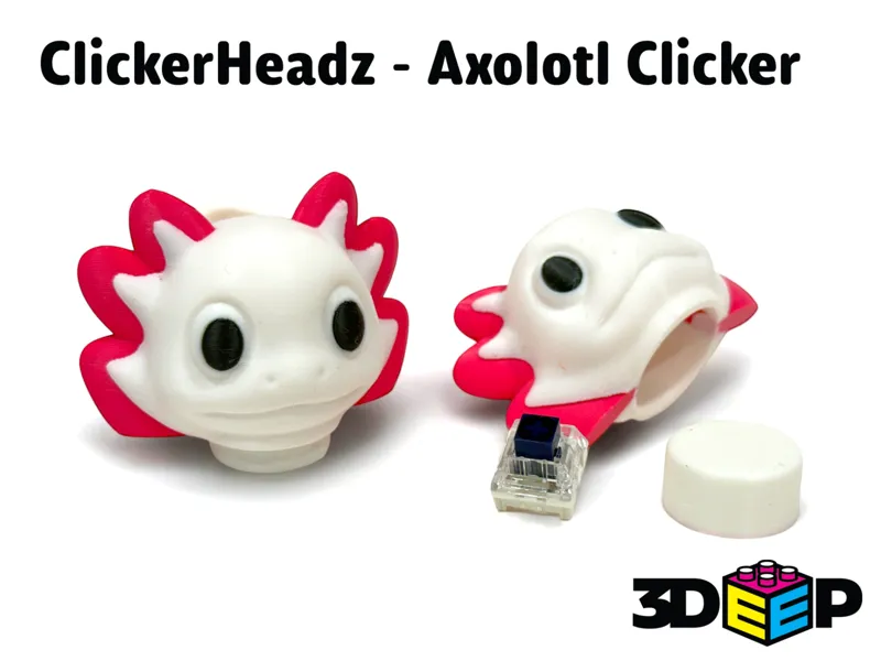 ClickerHeadz - Axolotl Keyboard Clicker & Keychain