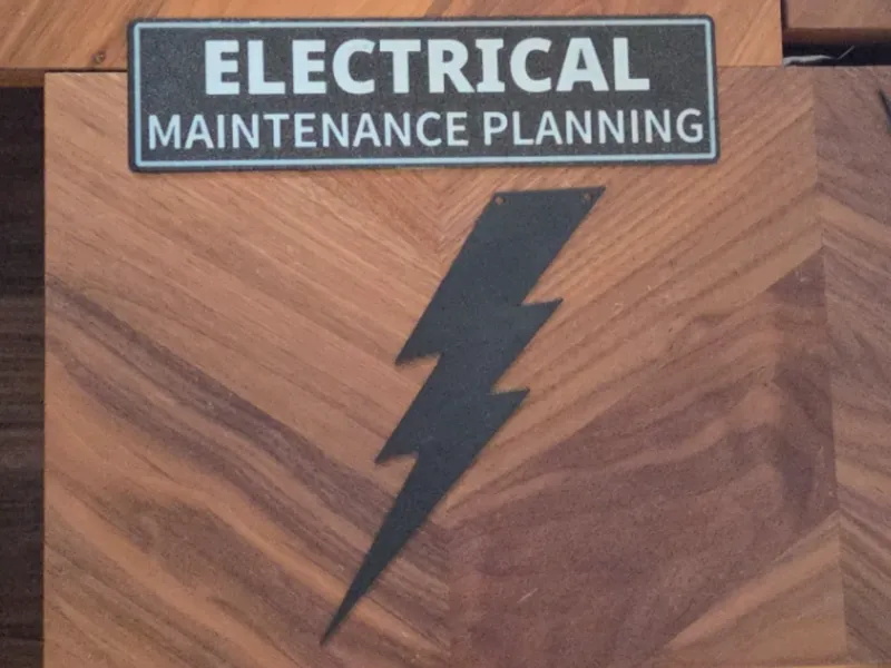 Electrical Maintenance Planning Over Door Sign