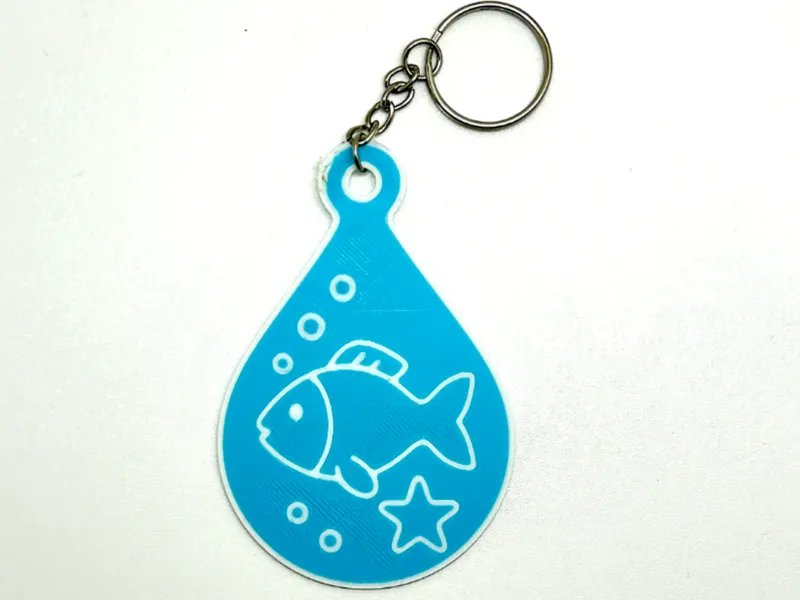 Cute Goldfish in a Bag Keychain 
