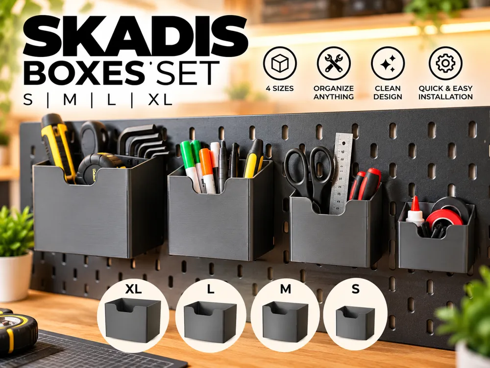 Storage Rack Png Template Skadis Square Box/Storage/Organizer Set – S/M/L/XL - Free 3D Print ...