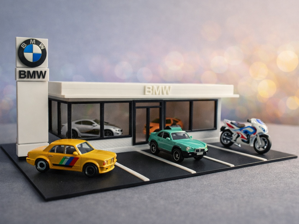 Modern BMW Dealership – 1:64 Scale