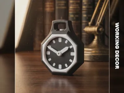 Octagonal desk clock