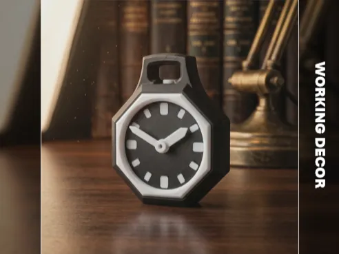 Octagonal desk clock
