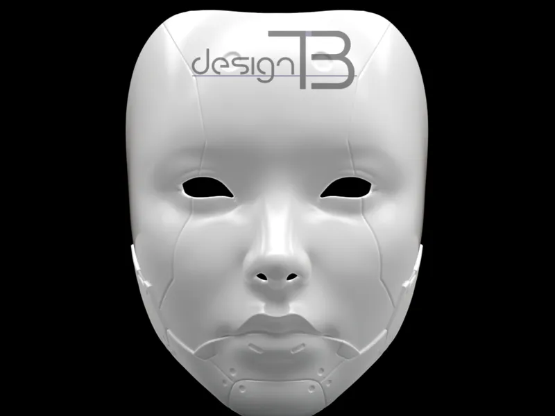 Cyberpunk Geisha Mask V2