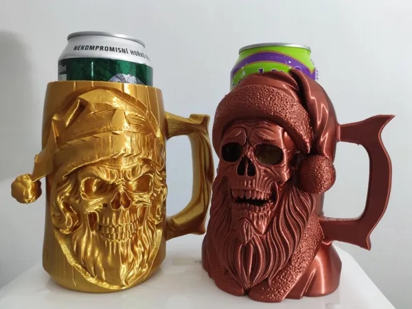 Porte-canette Père Noël zombie — deux modèles