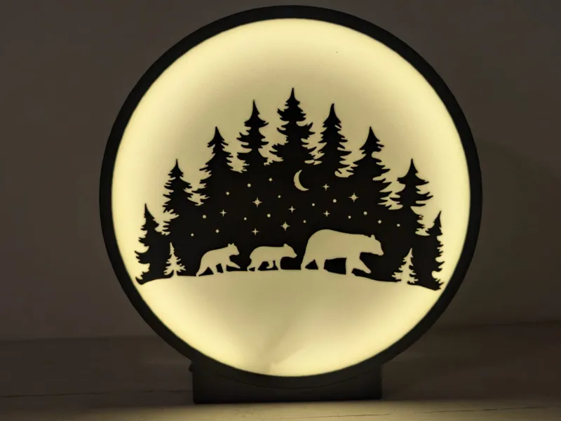 Christmas Winter Scene LED LAMP | MODULAR version