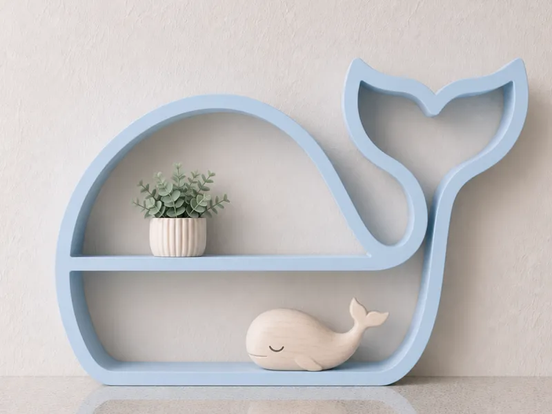 Whale Shelf | Coastal Ocean Decor Display Shelf