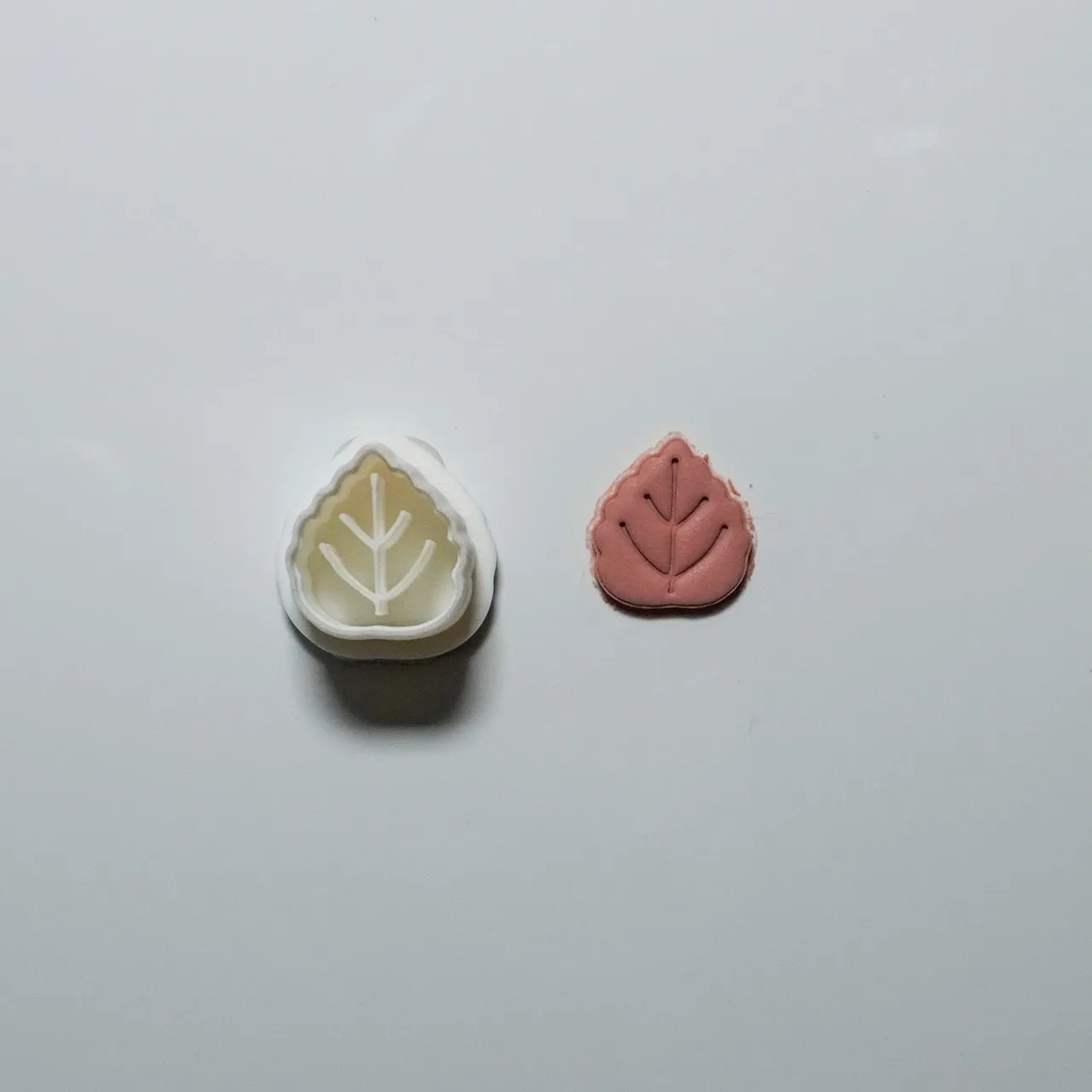 Mini Leaf Polymer Clay Cutter Earrings Necklace view 2