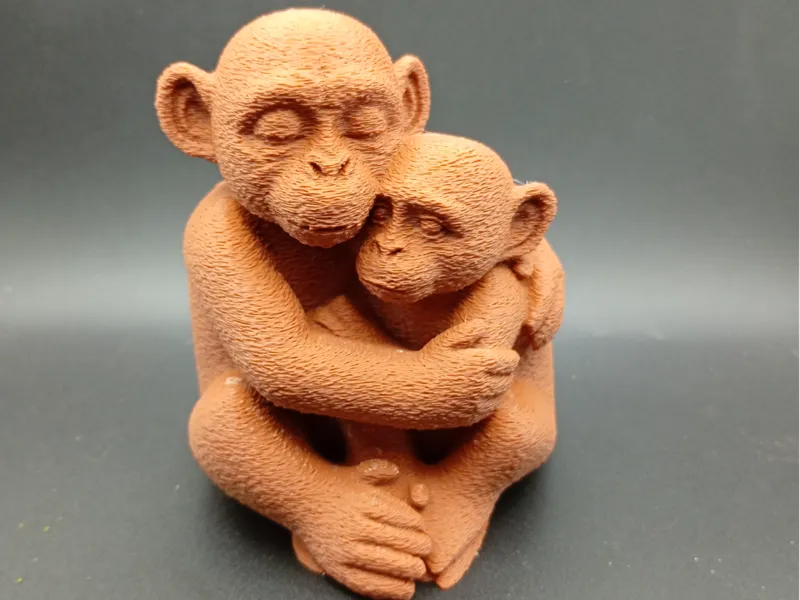 Cute monkeys- mum and baby monkey statue- decor
