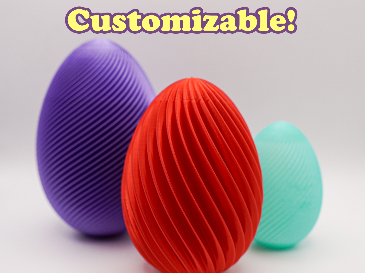 Parametric Art Deco Spiral Egg (Customizable)