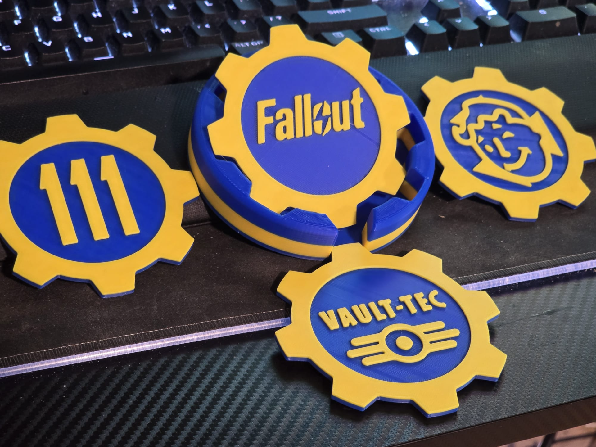 Fallout Vault-Tec Coaster Set with Holder