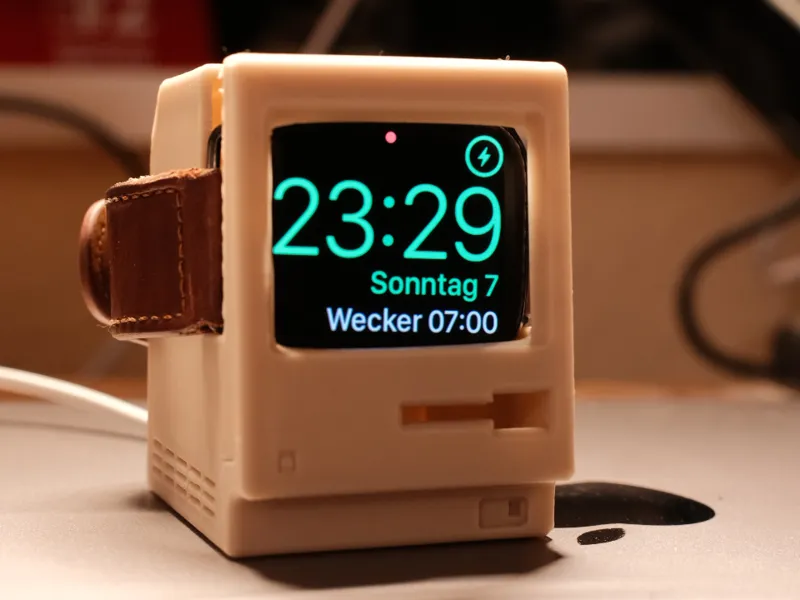 Classic Macintosh Style Apple Watch Charging Stand
