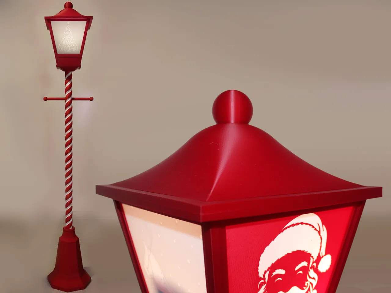 Victorian Christmas Street Lamp Candy Cane Lantern view 2