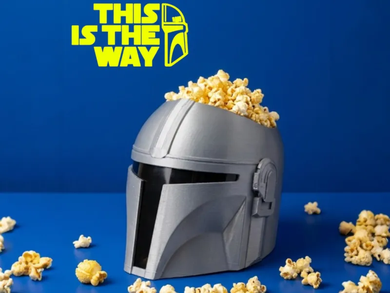 Mandalorian Helmet Popcorn Snack Desk Bucket 