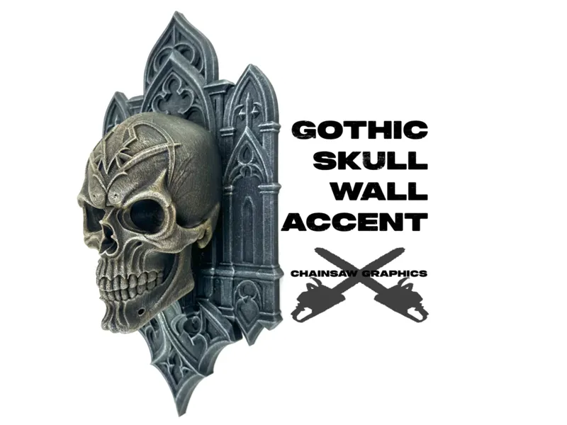 Gothic Skull Wall Accent - By Chainsaw Graphics