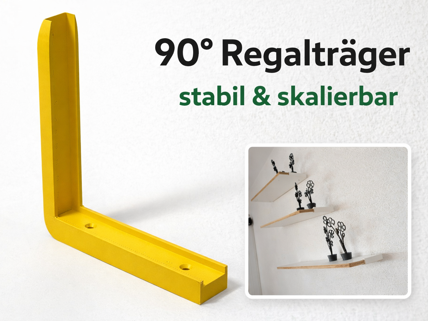 Regalhalter L-Form 90° für Wandmontage