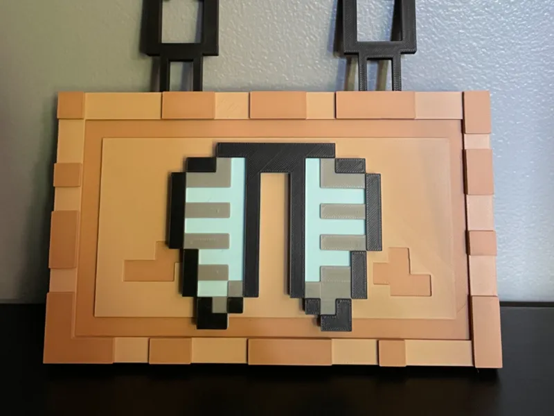 Elytra For Minecraft Hanging Sign - Magnetic