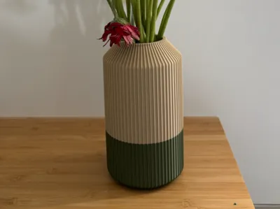 Ribbed Modern Vase