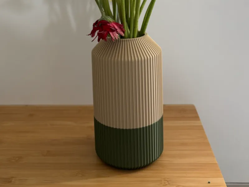 Ribbed Modern Vase