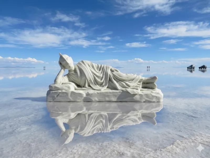 Reclining Ultraman Buddha Statue - Fan Art