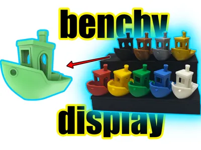 Benchy Display Bench – Modular, Holds 10 per print