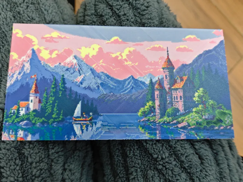 像素风景叠色打印