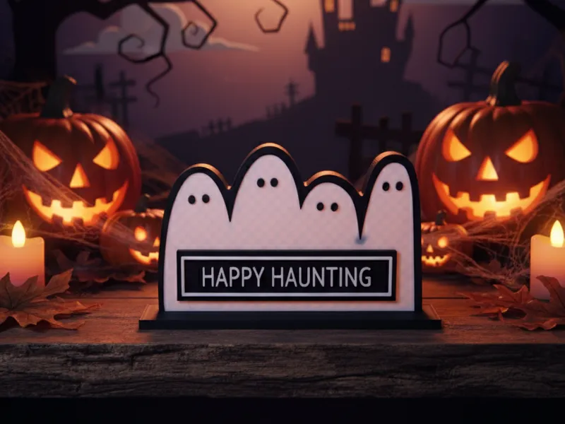 Ghost "Happy Haunting" Decor